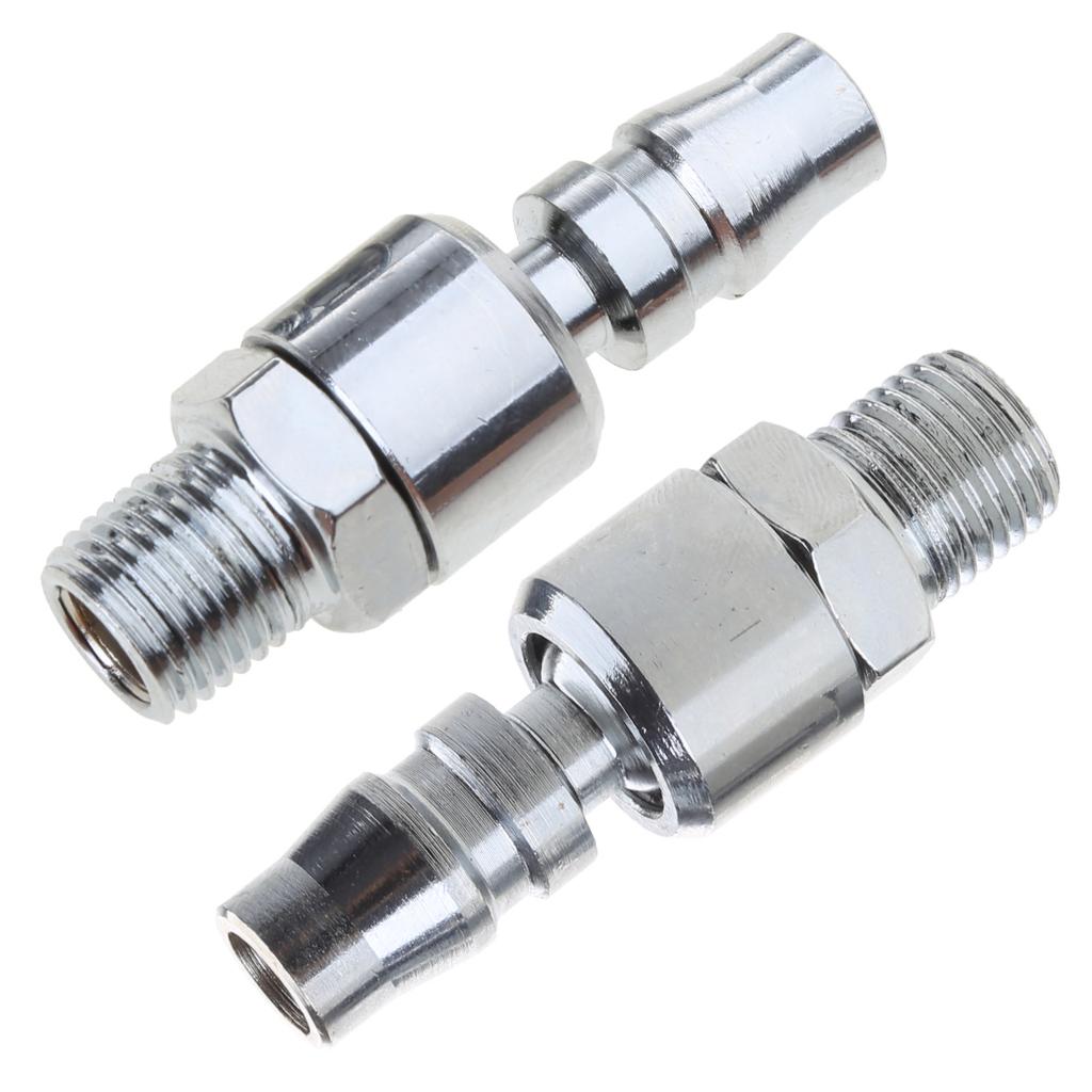 1/4 "Rotary Air Plug- 2-Piece Set Industrial Rotary Coupler and Plug 1/4" NPT External Thread Air Hose- Fittings-
