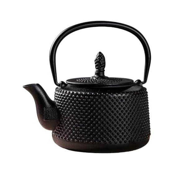 Handmade Iron Kettle 750ml IH Open Fire Compatible Japanese Style Tea Utensil for Sencha Tea Ceremony Traditional Craft Tea Ceremony Decoration