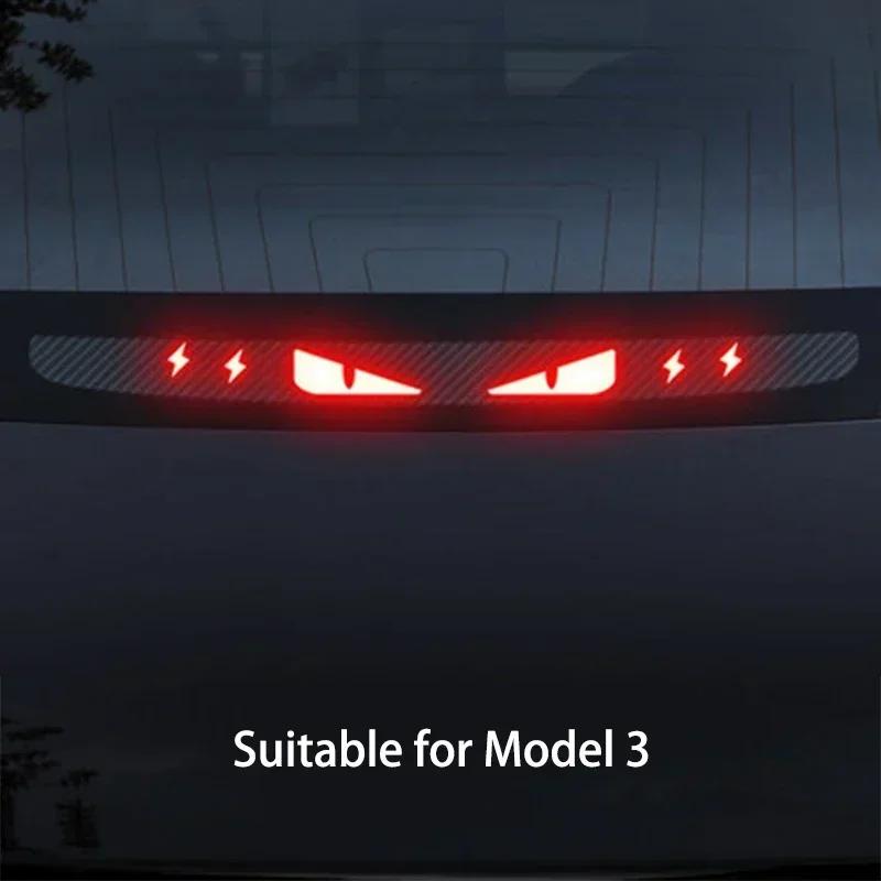 New1PCS Car Stickers for Tesla Model 3 Y Taillight Sticker High Mounted Brake Light Projection Board Top Tail Light Emblem Decal