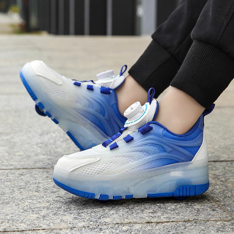 Runaway Shoes Children 6-12 Years Old Skates Girls Double Wheel Shoes Can Be Accepted Boys Luminous Roller Skates