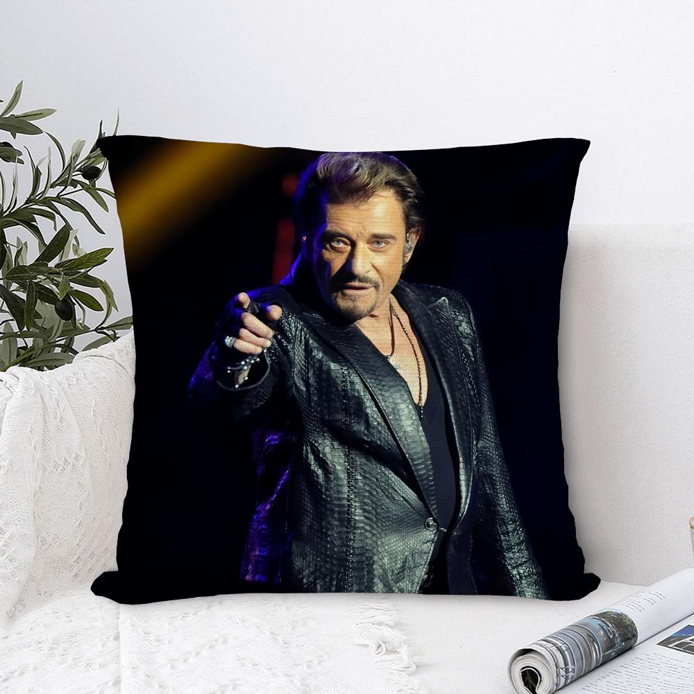 J-Johnny H-Hallyday Pillow Case Sofa Decorative Home Double-Sided Print Plush Square Throw Pillow Covers Cushion Decor Cover