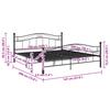 Vidaxl Bed Frame, Black, Metal, 140 X 200 Cm