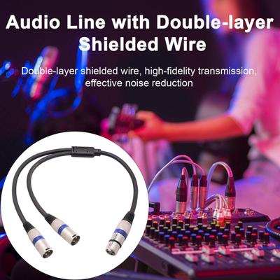 XLR Y-rozdělovací kabel XLR samec na duální XLR samice Y-rozdělovač 3pinový symetrický mikrofon