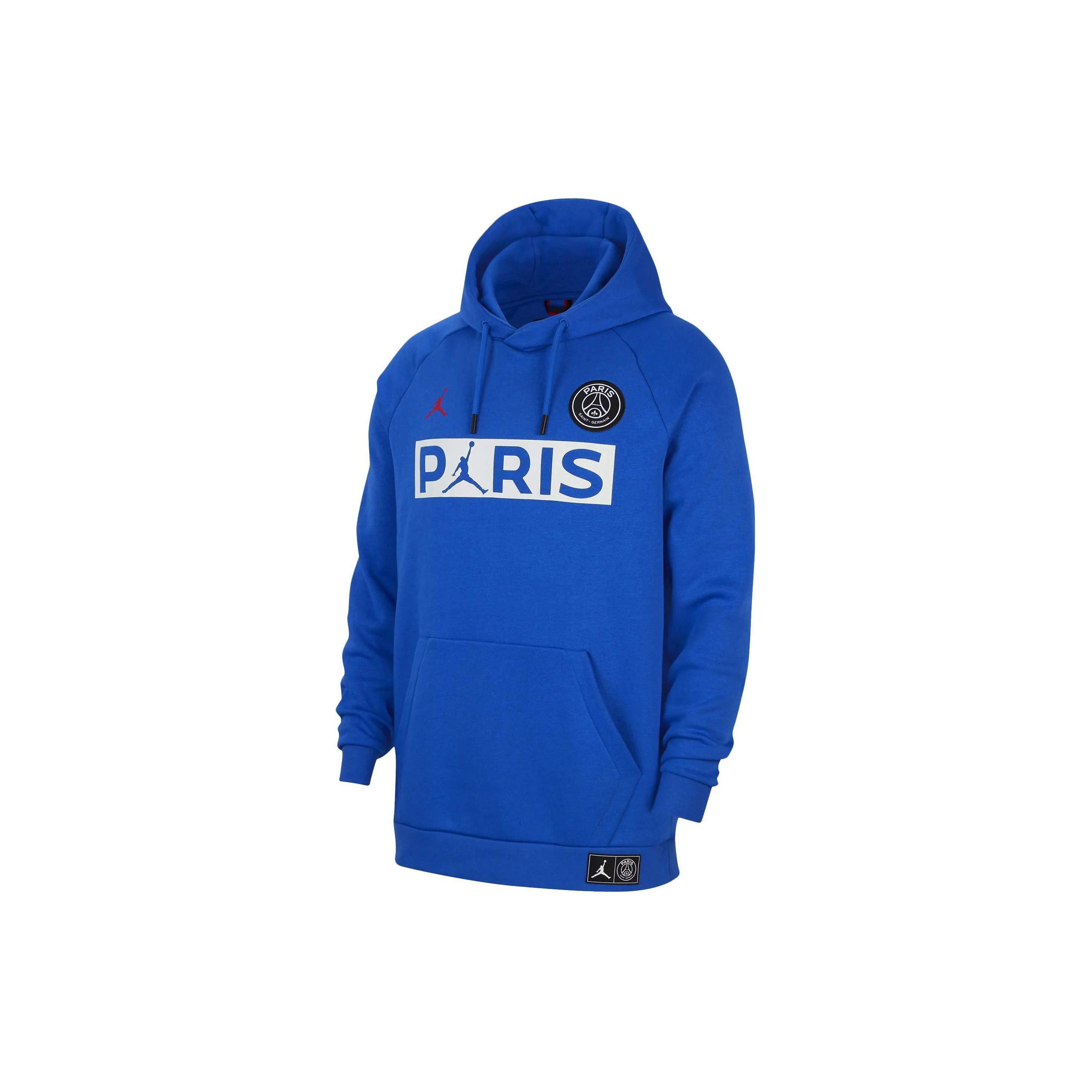 Jordan Paris Saint-Germain PSG Fleece Pullover Hoodie Blue BQ8350-480 M