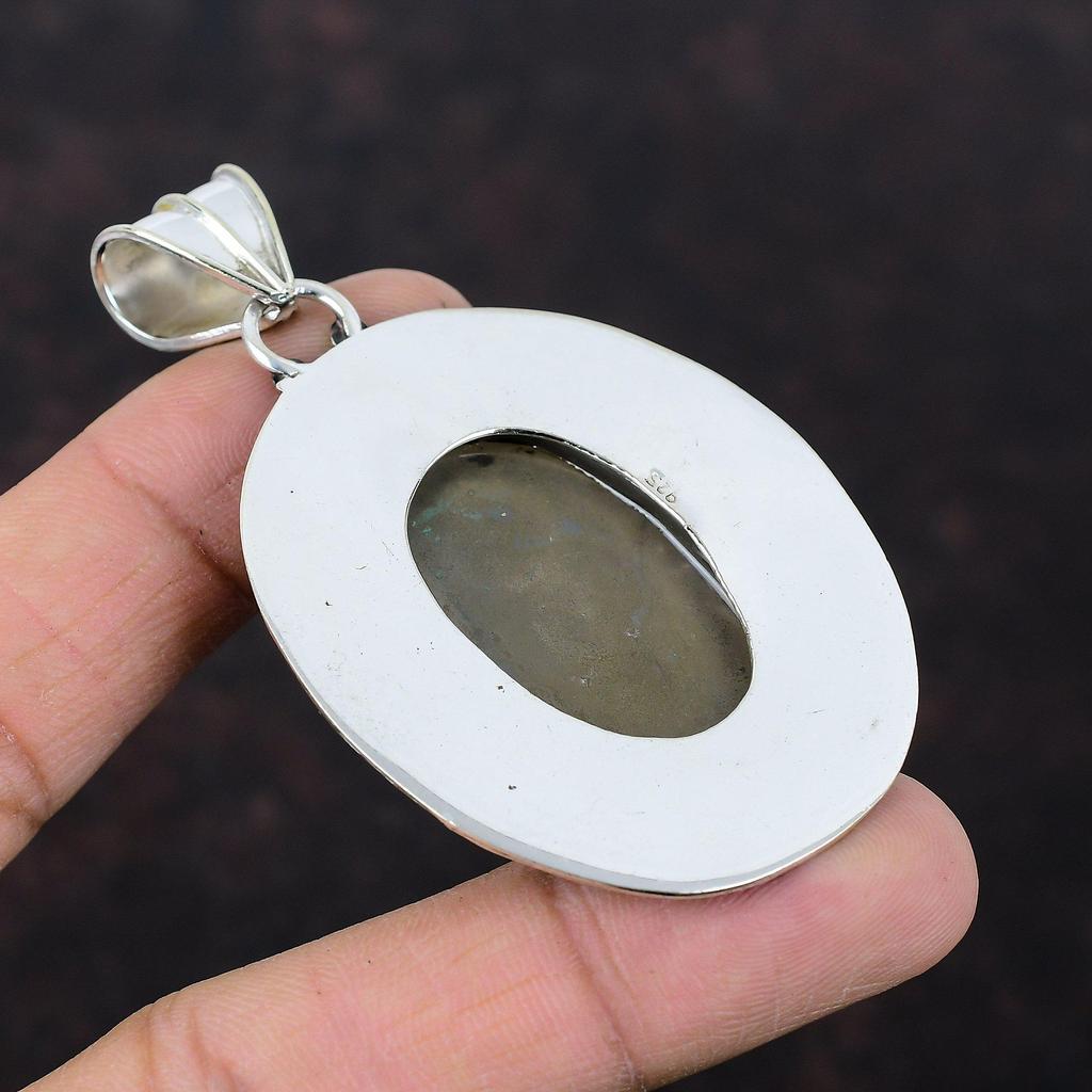 925 Sterling Silver Pendant Gemstone Pendant Unique Vintage Pendant Silver Jewelry Handmade Pendant Gift For Him
