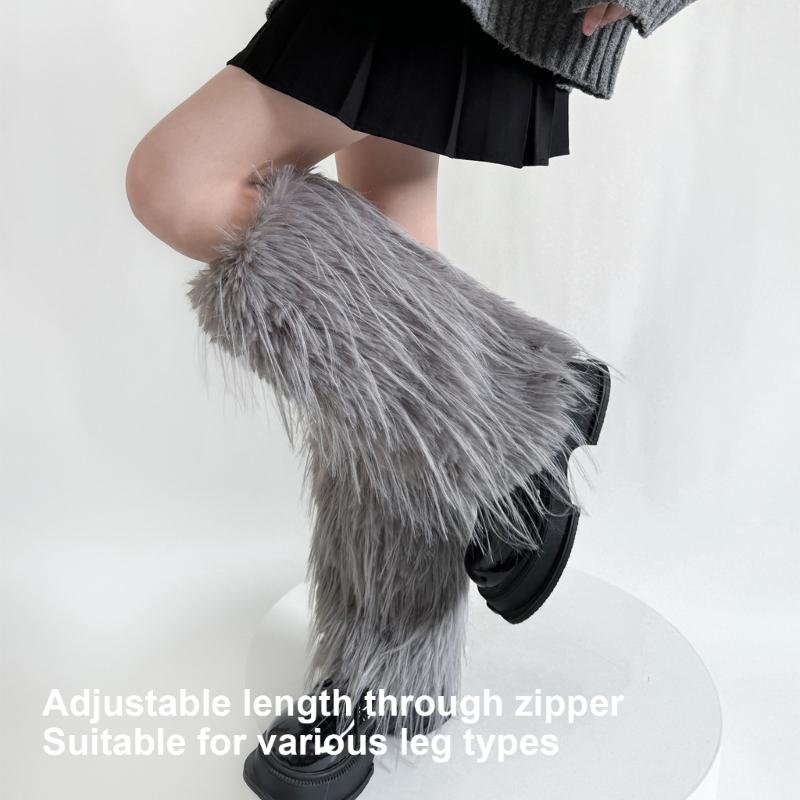 Women's Thick Fuzzy Leg Warmers Soft Plush Boot Covers Toppers for Costume Parties Winter Fashion Accessory Leg Gaiters