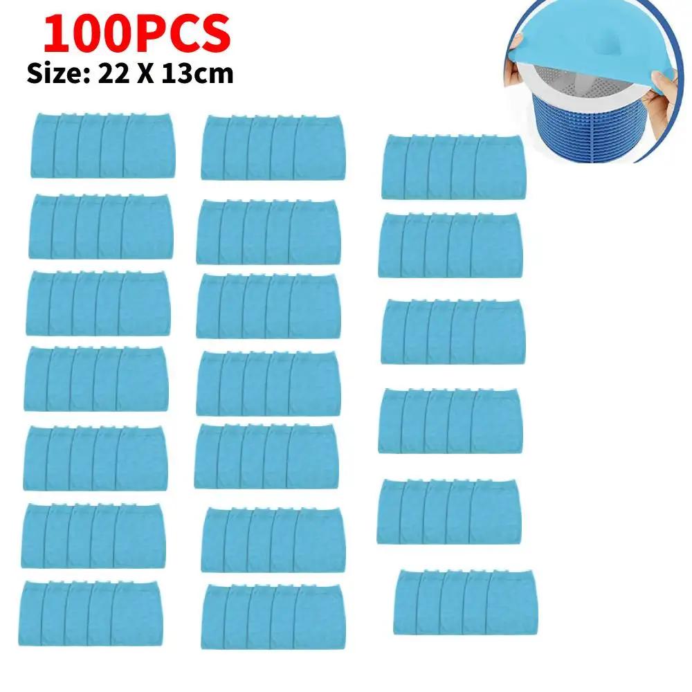 10/20/50/100pcs Filter Storage Pool Skimmer Socks Nylon Swimming Pool Filter Socks For Baskets Skimmers White Pool Supply