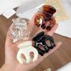 Korean Style Semi-Circular Transparent Hair Clip for Women's Updos - High-End Hollow Shark Clip