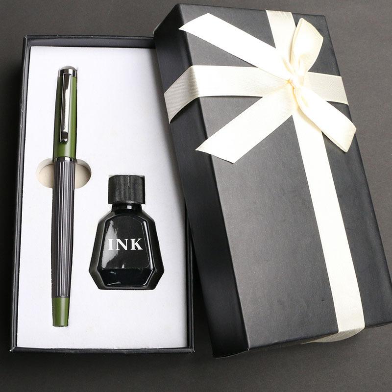 Morandi Fountain Pen Accounting Dark Nib Ink Hard Pen Handwriting Practice Gift Box For School, Teacher'S Day Prize, New Year Gift