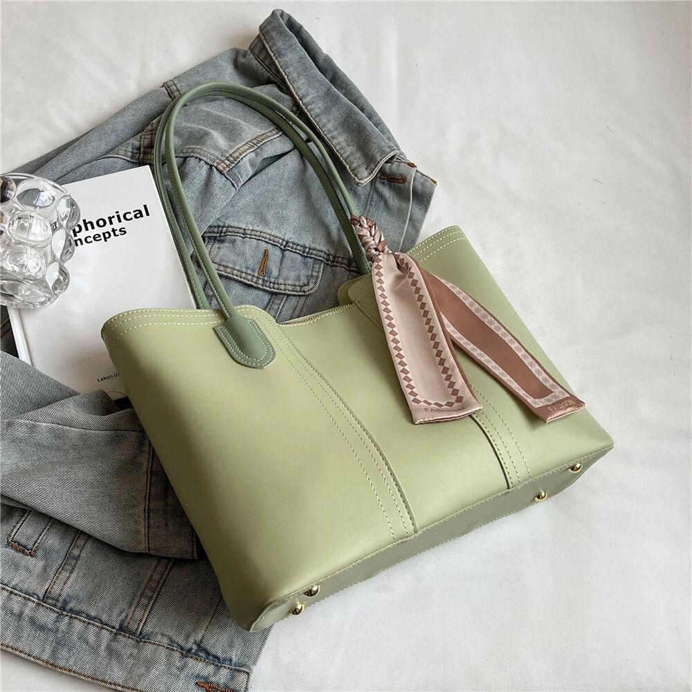 Silk Scarf One Shoulder Bag Korean Style Women Handbag Underarm Bag Tote Bag  Shopping