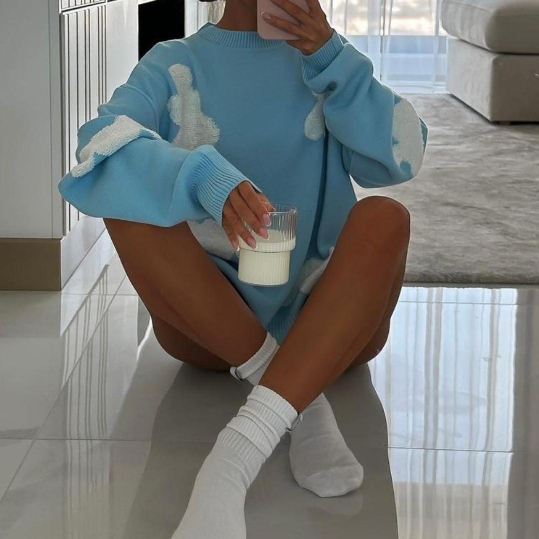 BITCED модный женский осенне-зимний свободный жаккардовый свитер с длинными рукавами — фото 3