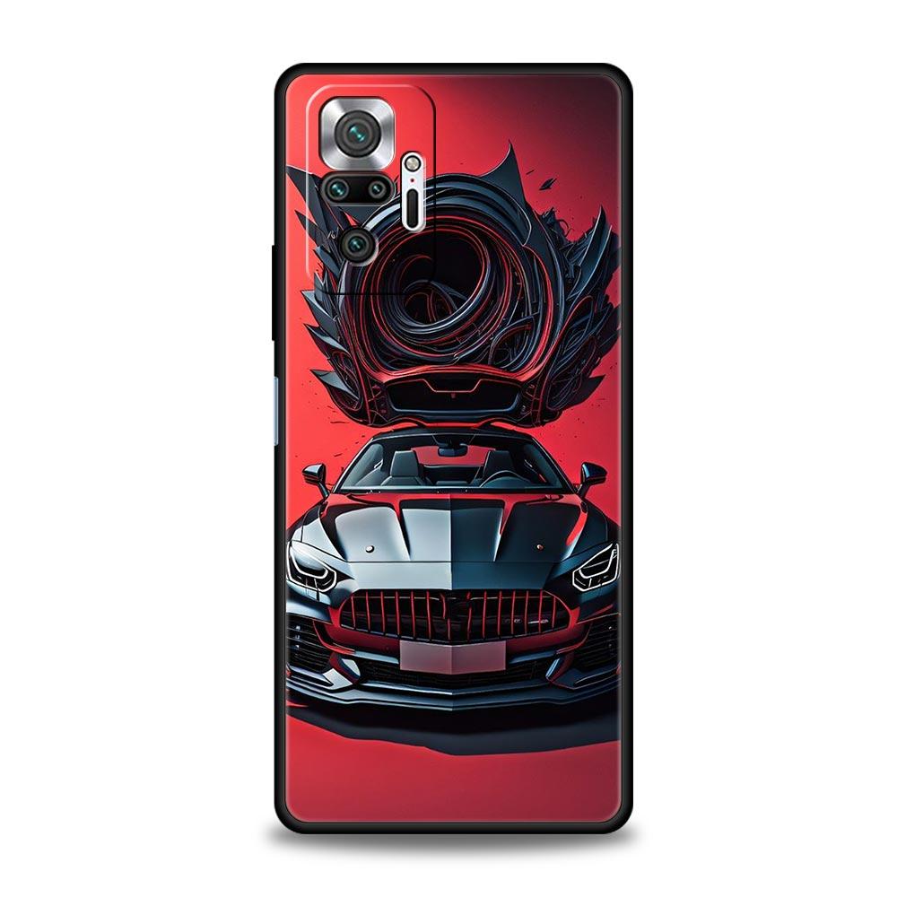 Cool Sports Car Phone Case For Xiaomi Redmi Note 14 13 5G 10 11 12 Pro Plus 4G 14C 13C 12C 10C Black Cover