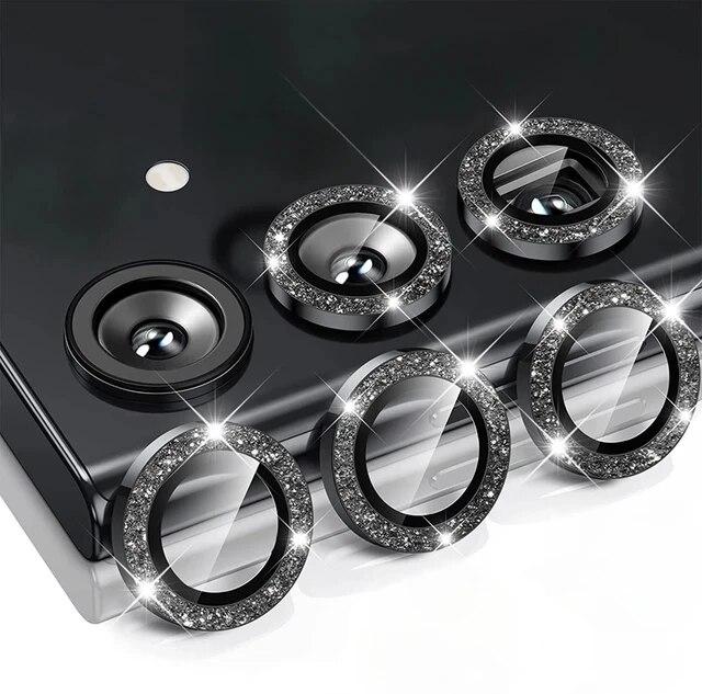 Glitzernder Kameraring für Samsung Galaxy A55 A35 A15 5G A54 A14 A34 Rücklinse Displayschutz Glaskappe Hülle