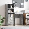 Desk with Drawers and Shelf 2 pcs Concrete Grey