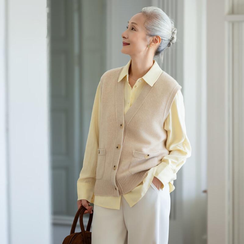 Women's 100% Cashmere V-Neck Knit Vest