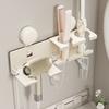 No-Drill Bathroom Organizer Suction Cup Storage Rack Simple Hair Dryer Holder  Household
