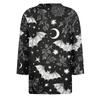 Women's Loose Fit Casual Halloween Print T-Shirt 3/4 Sleeve Round Neck Relaxed Fit Top for Everyday Wear