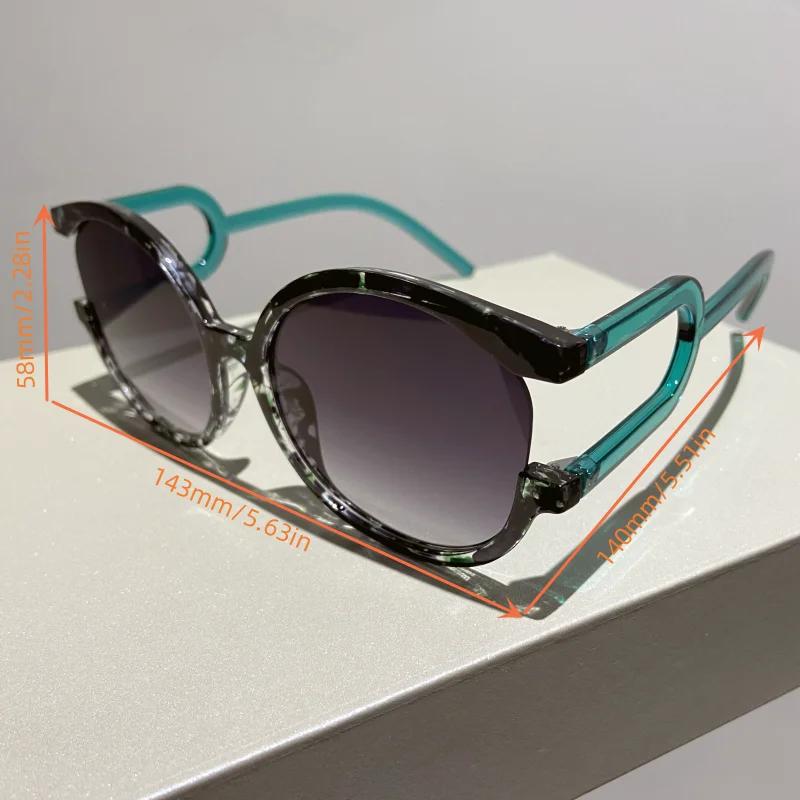 Women'S Round Double Color Sunglasses Fashion Retro Shades Sunglasses Travel Street Photo Holiday Party Uv Protection Glasses