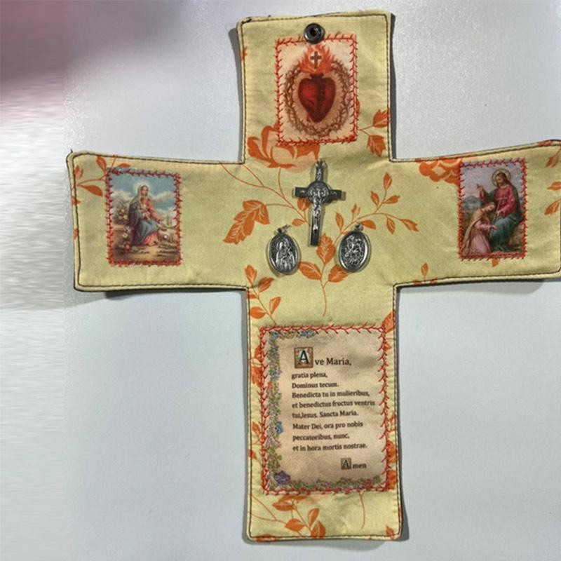 Handmade Pocket Oratory Portable Christian Prayer Cloth Bag With Cross Travel Devotional Kit For Spiritual Protection Faith