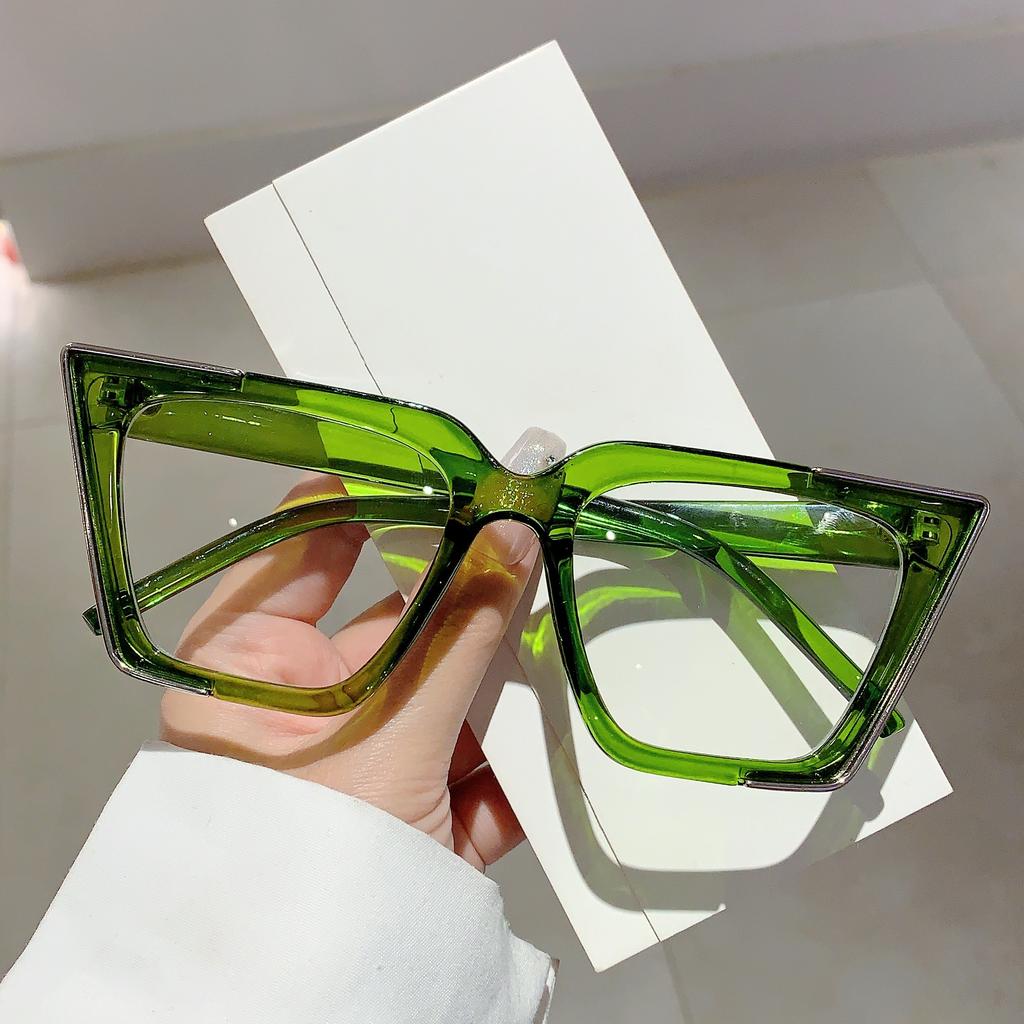 Oversized Vintage Glasses Women Fashion Cat Eye Blue Light Blocking  Eyewear Chic Candy Color Non-prescription Eyeglasses