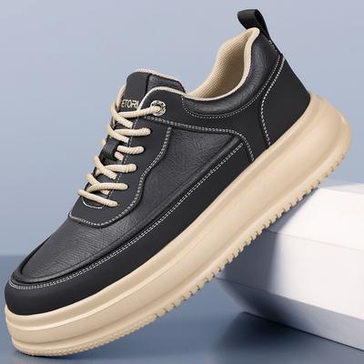 Modische vielseitige Outdoor-Laufschuhe Modemarke Skateschuhe Herren Leder Plateau Freizeitschuhe Abriebfeste Herren Oxford Flats