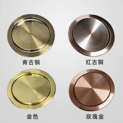 Round Stainless Steel Flap Flush Recessed Built-in Balance Swing Flap Lid Cover Trash Bin Garbage Can Kitchen Counter Top