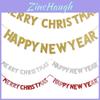 Festive Merry Christmas Happy New Year Banner Bunting For Home Party Decor
