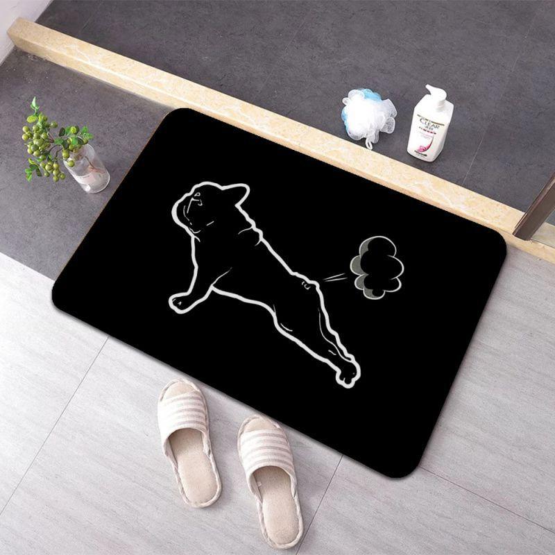 Plush Soft Non-slip Absorbent INS Style French Bulldog Print Mat for Bathroom Bedroom Laundry Room Rug Carpet Home Decor