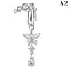 Faux Fake Belly Butterfly Fake Belly Piercing Clip On Umbilical Navel Fake Pircing Zircon Cartilage Clip On Earring Body Jewelry
