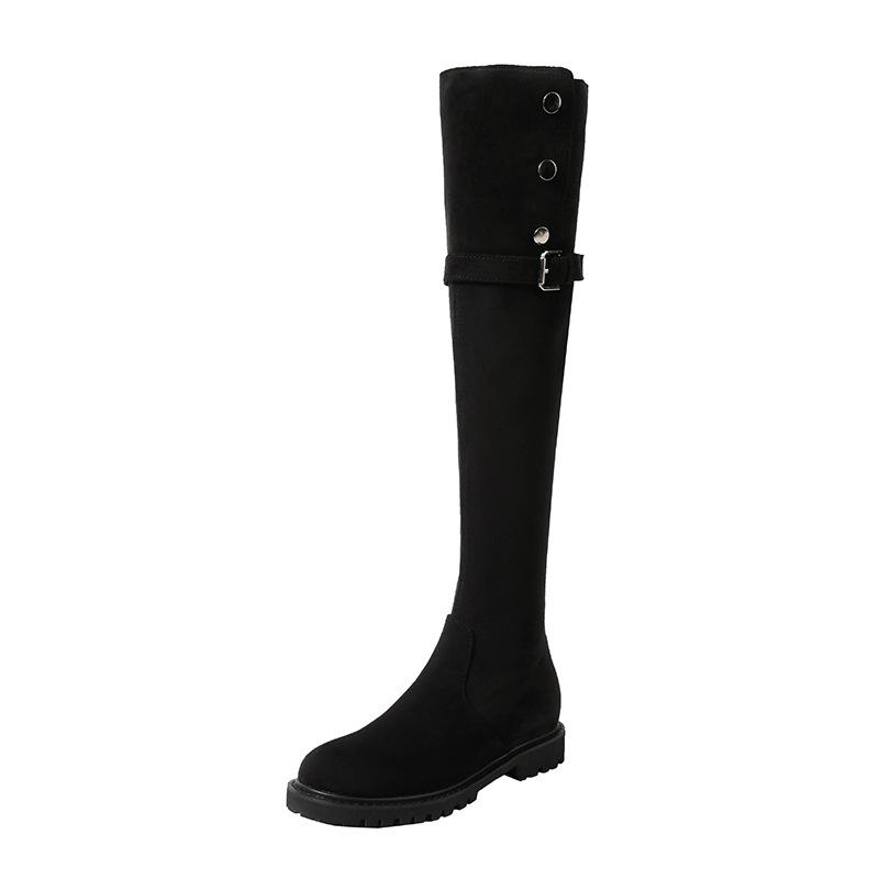 Grape mother, inner height increase, suede thick sole, thin elastic over knee boots, women's new boots