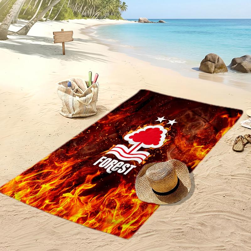 Asciugamano da Spiaggia con Stampa Calcio Nottingham Forest, Asciugamano Grande Morbido Asciugatura Rapida per Spiaggia Campeggio Nuoto