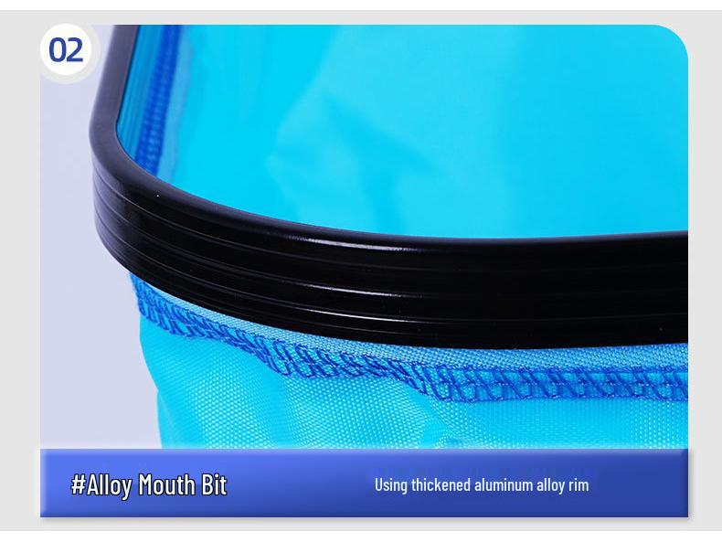 Sky Blue Square Portable Fish Basket with Chair and Net