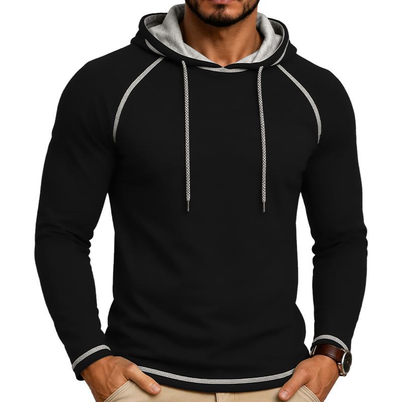 Mens Hooded Long Sleeve T Shirt Casual Sports Pullover Base Layer Top