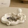 3D Printed Octopus Organizer Storage Tray, Printing Molding, with Tentacle Matte Black Tray Groove Integrated for Keys Jewelry Stationery Decorative