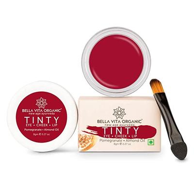 Bella Vita Organic 3 in 1 Pomegranate Tinty - Tinta e fard per labbra, occhi e guance