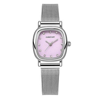 JUJUGENNew Style Popular Wristwatch Watch Ladies Stainless Mesh Waterproof Simple Square Stylish Dial Quartz Face Casual Commuting Lightweight Classic