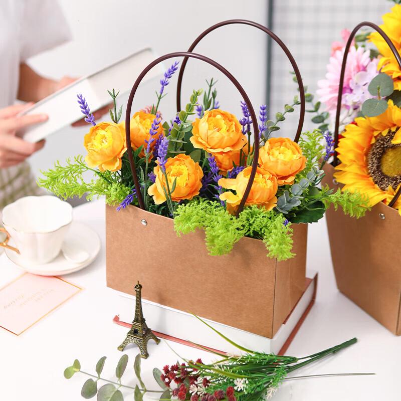 Kraft Paper Floral Gift Bags