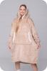 Blanket Sweatshirt Oversize Warm Thick Blanket Sweatshirt 2in1 Beige Fur [Kb-J6]