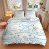 3pcs Blue Cute Cinnamoroll Bedding Set - 1 Soft Quilt Cover + 2 Pillowcases, Machine Washable - Suitable for All Seasons, Perfect Gift for F