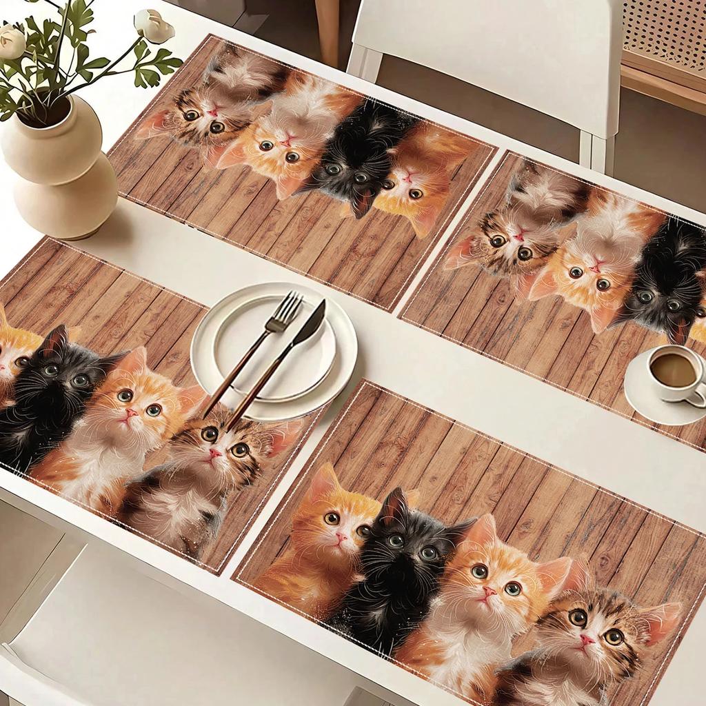 1PC Cats Printed Placemats Birthday Party Decoration Kids Adults Favors Placemats Happy 1st Birthday Baby Shower Table Decor
