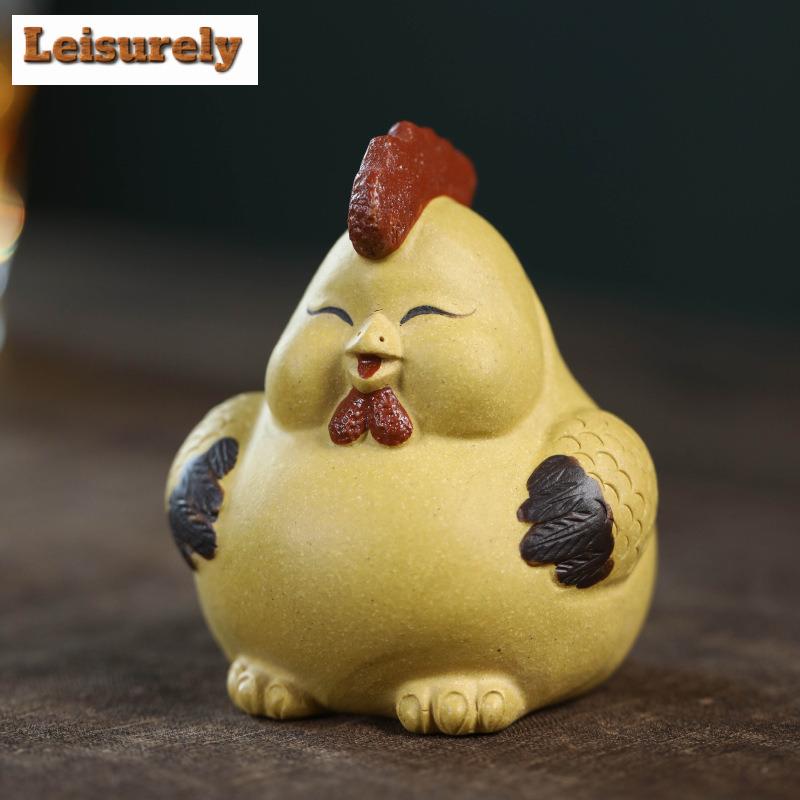 Yixing Zisha Zodiac Little Chicken Cute Sheep Tea Pet Aesthetic Fish Tank Landscaping Tea Figurine Play Toys Tea Statue Ornament
