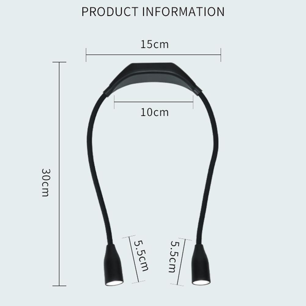 LED Neck Reading Light Bendable Arms Reading Lamp Adjustable Brightness LED Night Light Flashlight for Reading Crafting Knitting