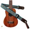 MUSIC FIRST Country-Style Soft Cotton & Genuine Leather Ukulele Strap, Ukulele Shoulder Strap Version 2.0 (with MUSIC FIRST Genuine Leather Strap