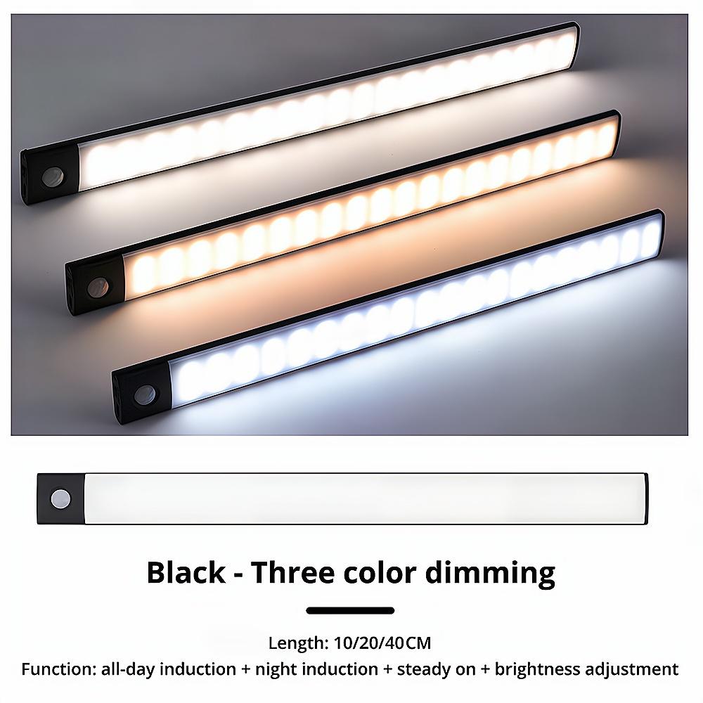 Night Light 3color In One Home Lamp Motion Sensor Wireless USB Under Cabinet Dormitory Wardrobe Closet Cupboard Indoor Lighting