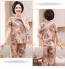 Women's Cotton Silk Short-Sleeve Pajama Set for Middle-Aged and Elderly
