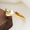 Cross Double Heart Hug Ring: Fashionable Two-Color Peach Heart Love Design