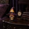 Vintage Style Table Lamp Witch Hat Lamp, Stained LED Light, Halloween with Warm Glow, Gothic Reading Nook Decor Night Light for Bedroom Mantel