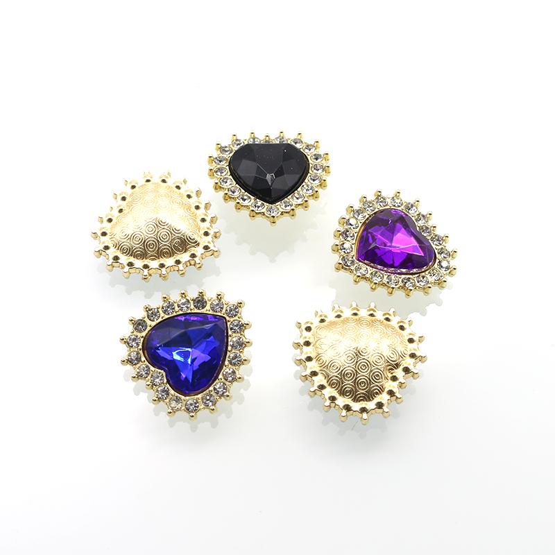 10Pcs/Lot19MM New Fashion DIY Jewelry Clothing Footwear Accessories with Diamond Heart Heart Flower Plate Buckle