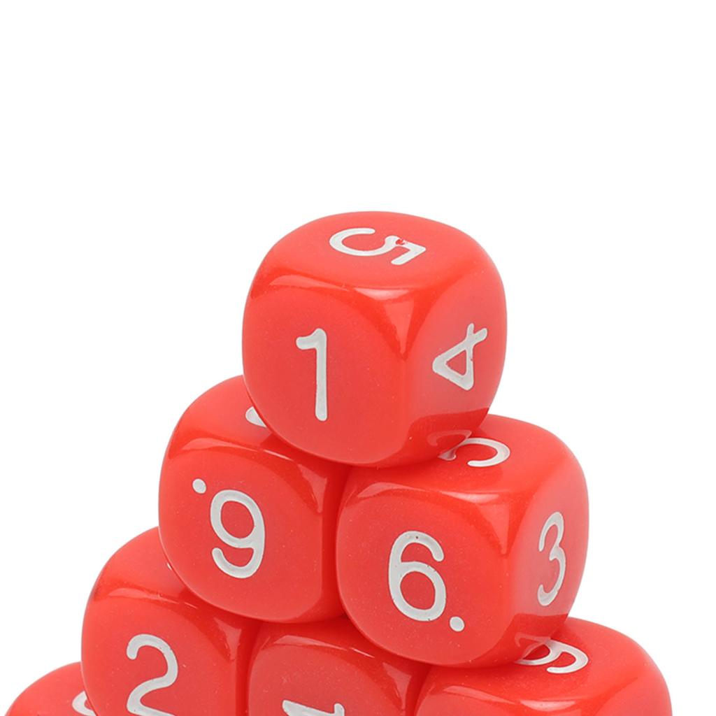 20PCS 6 Sided Number Dice Plastic 16mm Round Corner Polyhedral Dice Set for Numeral Teaching Board Games
