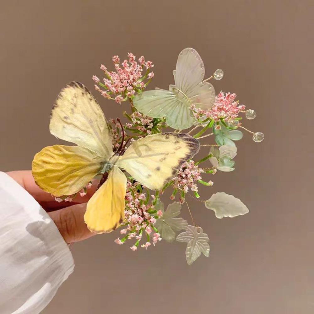 Flower Hair Claw Plastic Side Hairgrips Elegant Hairpins Parties